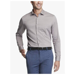 Van Heusen Men's Stain Shield Regular Fit Dress Shirt 15-15.5 34-35 Steel